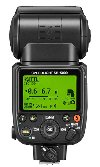 Nikon Speedlight SB-5000 zadní strana