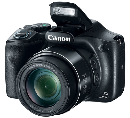 Canon PowerShot SX540 HS s vyklopeným bleskem