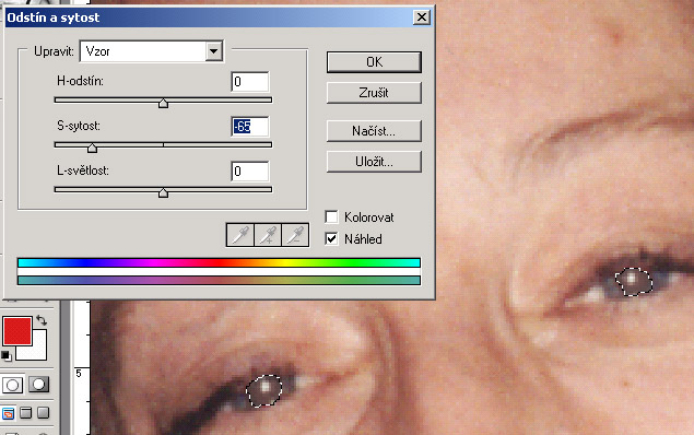 Odstranění červených očí