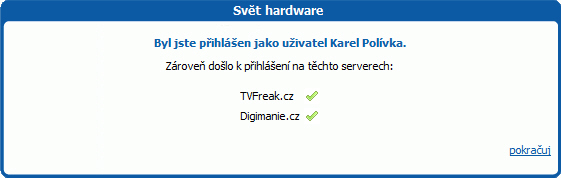 Nové společné přihlašování SHW, TVFreaku a Digimanie