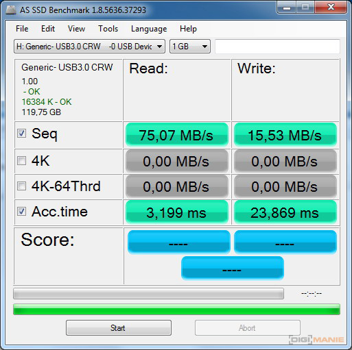 Transcend Premium microSDXC 128 GB AS SSD Benchmark 1