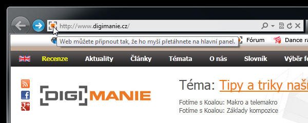 Používáte Windows 7 a IE9? Připněte si Digimanii!