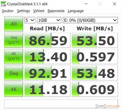 Kingston microSDXC U3 SDCA3 64GB CrystalDiskMark G4