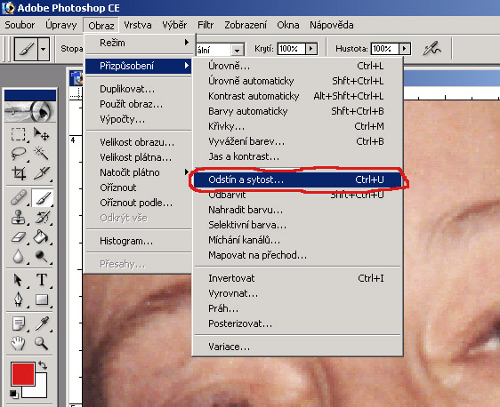 Odstranění červených očí