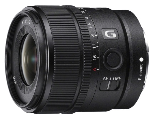 Pevný světelný objektiv Sony E 15mm F1.4 G pro APS-C