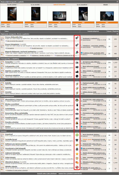 Vylepšení fóra: ikonky u sekcí