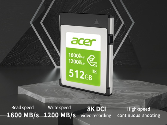 Acer uvedl nové paměťové karty CFexpress s rychlostí až 1600 MB/s
