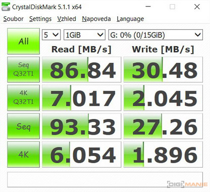 SanDisk microSDHC Ultra UHS-I 16 GB CrystalDiskMark HS4