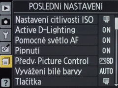 Nikon D3100: základ nabídky DSLR