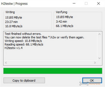 SanDisk microSDHC Ultra UHS-I 16 GB H2testw G3
