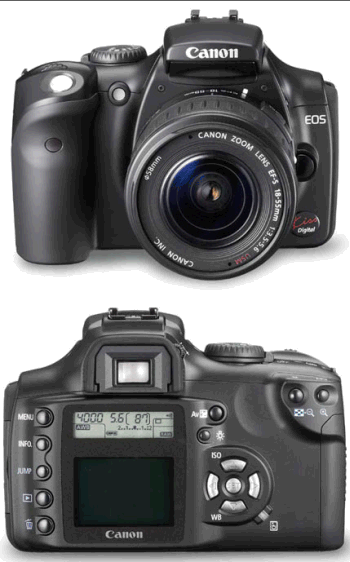 Canon EOS 300D s černým tělem