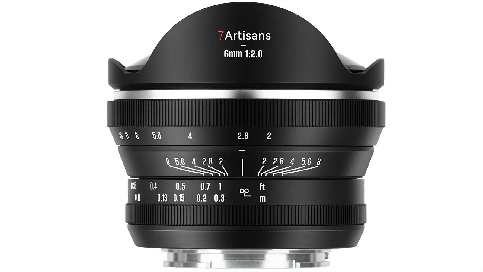 Rybí oko 7Artisans 6mm F2 vidí za sebe, má 220° úhel záběru
