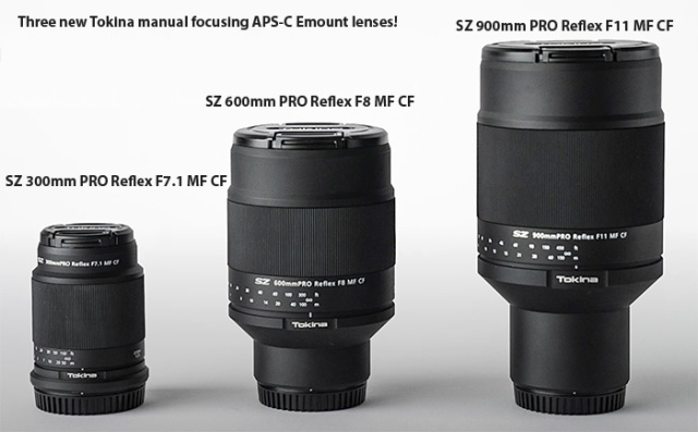 Kenko Tokina: 3 zrcadlové objektivy SZ PRO s 300 až 900 mm pro APS-C CSC