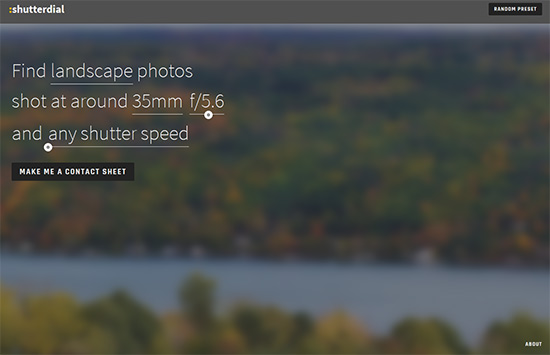 Shutterdial, vyhledávejte fotografie na Flickru podle témat a EXIFu