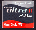 Dvě dvougigové CF karty od SanDisku