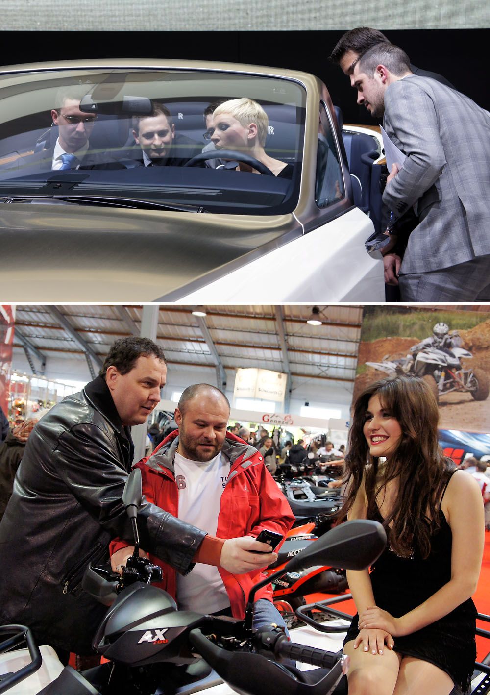 Foto okolo kol 05: Výstavní lidé a já v cizím autě