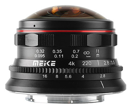 Meike 3.5mm f/2.8 Fish-Eye přináší 220° úhel záběru