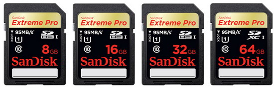 SanDisk uvádí Extreme Pro SDHC a SDXC karty s rychlostí až 95 MB/s