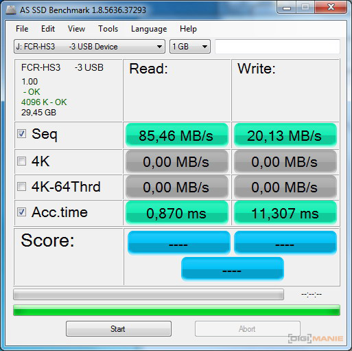A-Data Premier microSDHC 32 GB AS SSD Benchmark 2