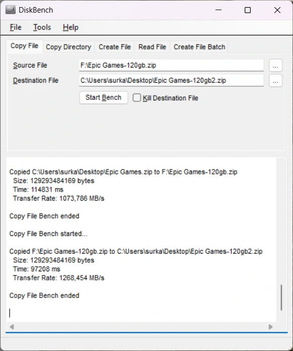 Samsung T9 SSD (kopírování souboru)