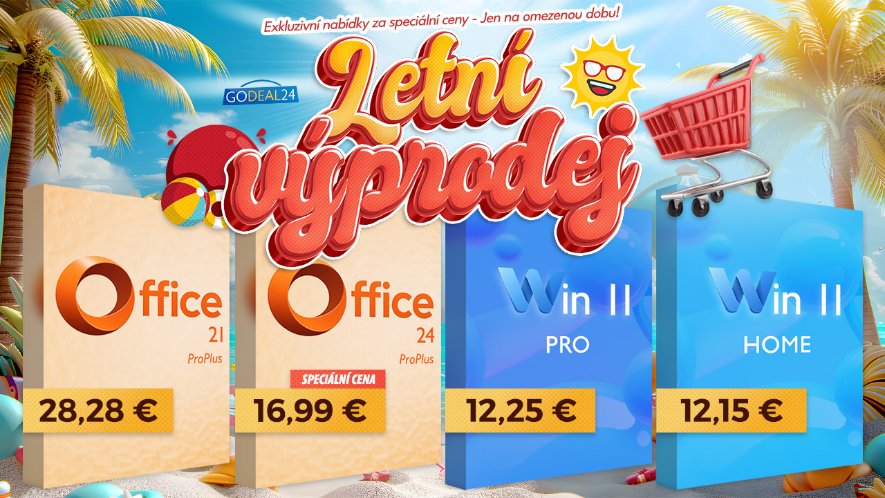 Časově omezená nabídka: Windows 11 Pro za 12,25 € a Office 2024 Pro za 16,99 € v letním výprodeji Godeal24