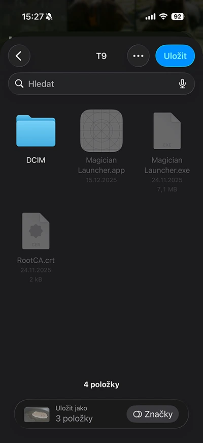 Apple iPhone 16 Pro kopírování na SSD