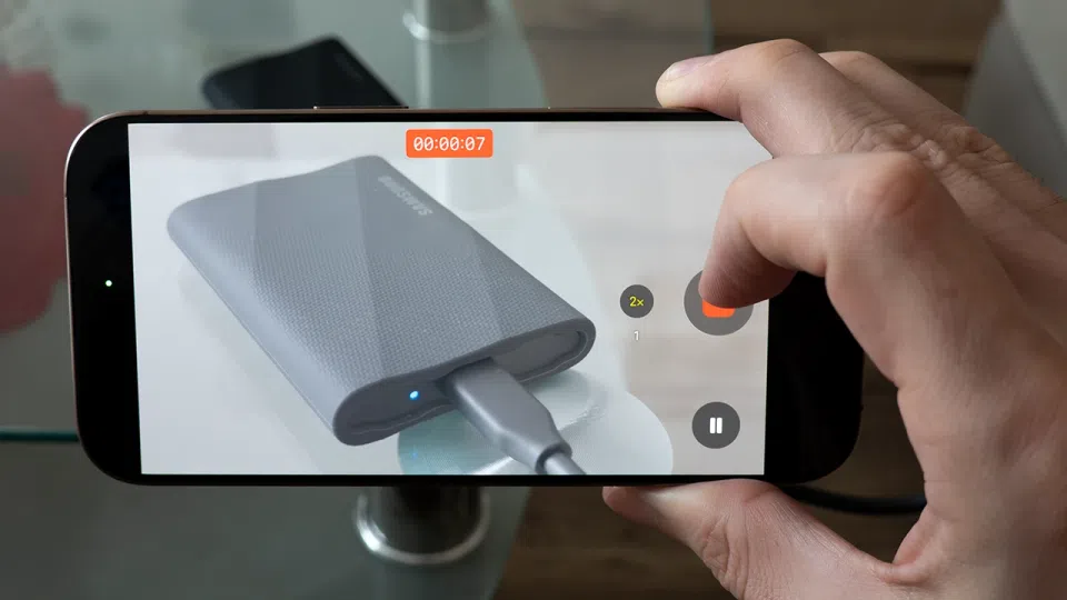 Samsung T9 externí SSD, natáčení ProRes 4K na iPhone