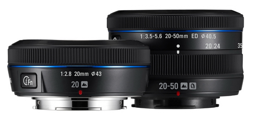 Objektivy Samsung 20-50mm F3,5-5,6 a 20mm F2,8 pancake