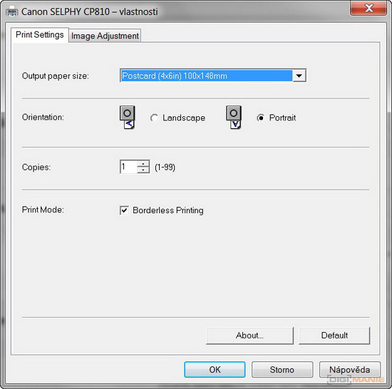 Canon SELPHY CP810: sněhobílá tiskárnička