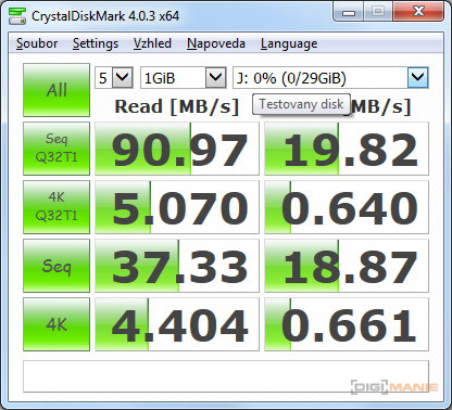 A-Data Premier microSDHC 32 GB CrystalDiskMark 2