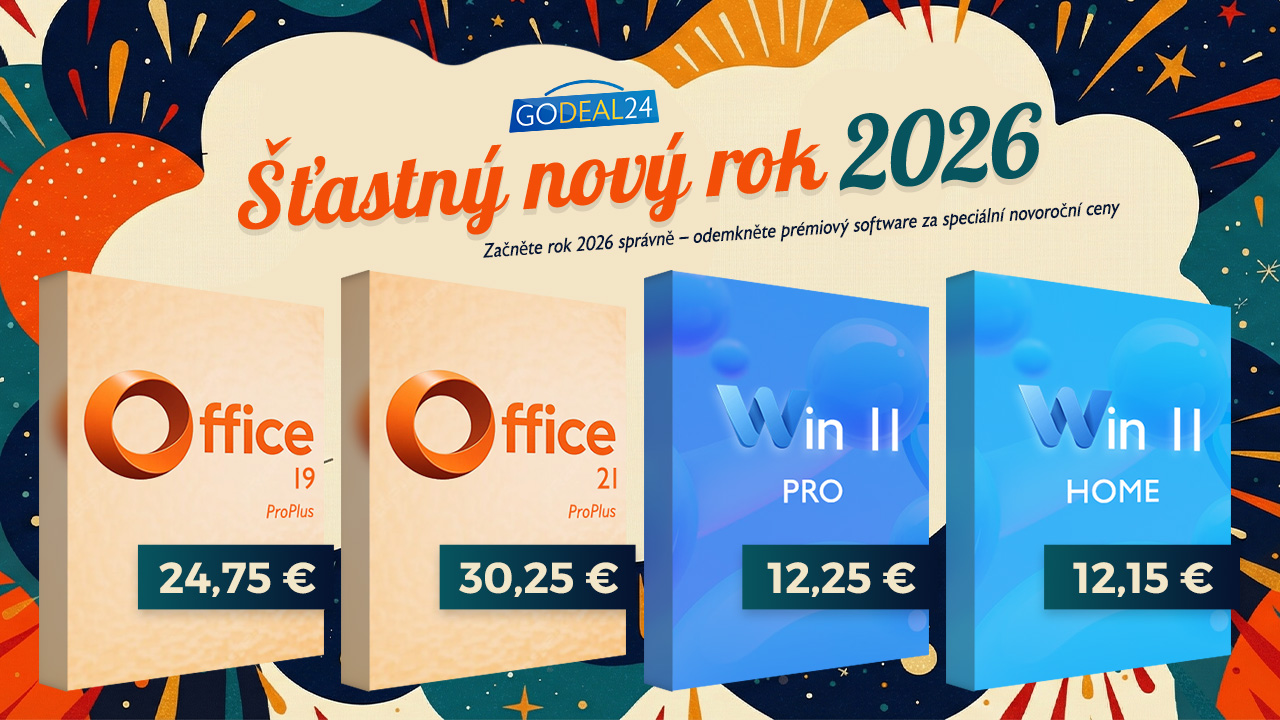 Vánoční prodej 2026: Začněte novou kapitolu s Office 2021 Pro za 25€ a Win 11 Pro za 12€! Další klíče s 90% slevou