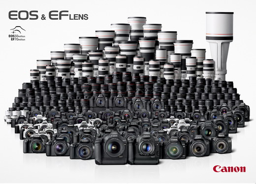 Canon slaví, 50 milionů zrcadlovek EOS a 70 milionů objektivů EF
