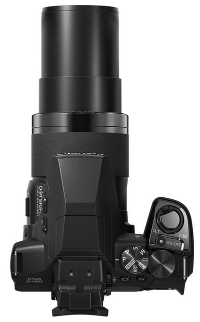 Ultrazoom Olympus SP-100EE se zaměřovačem