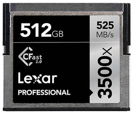 Lexar zvyšuje kapacitu CFast 2.0 Professional 3500× karet na 512 GB