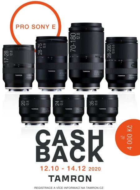Tamron Cashback: až 4000 Kč zpět za nákup objektivu pro Sony FE