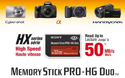 Memory Stick PRO-HG Duo zrychluje na 50 MB/s