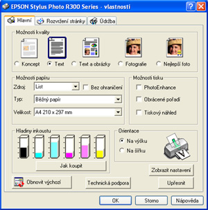 Megatest tiskáren: Epson Stylus Photo R200 a R300