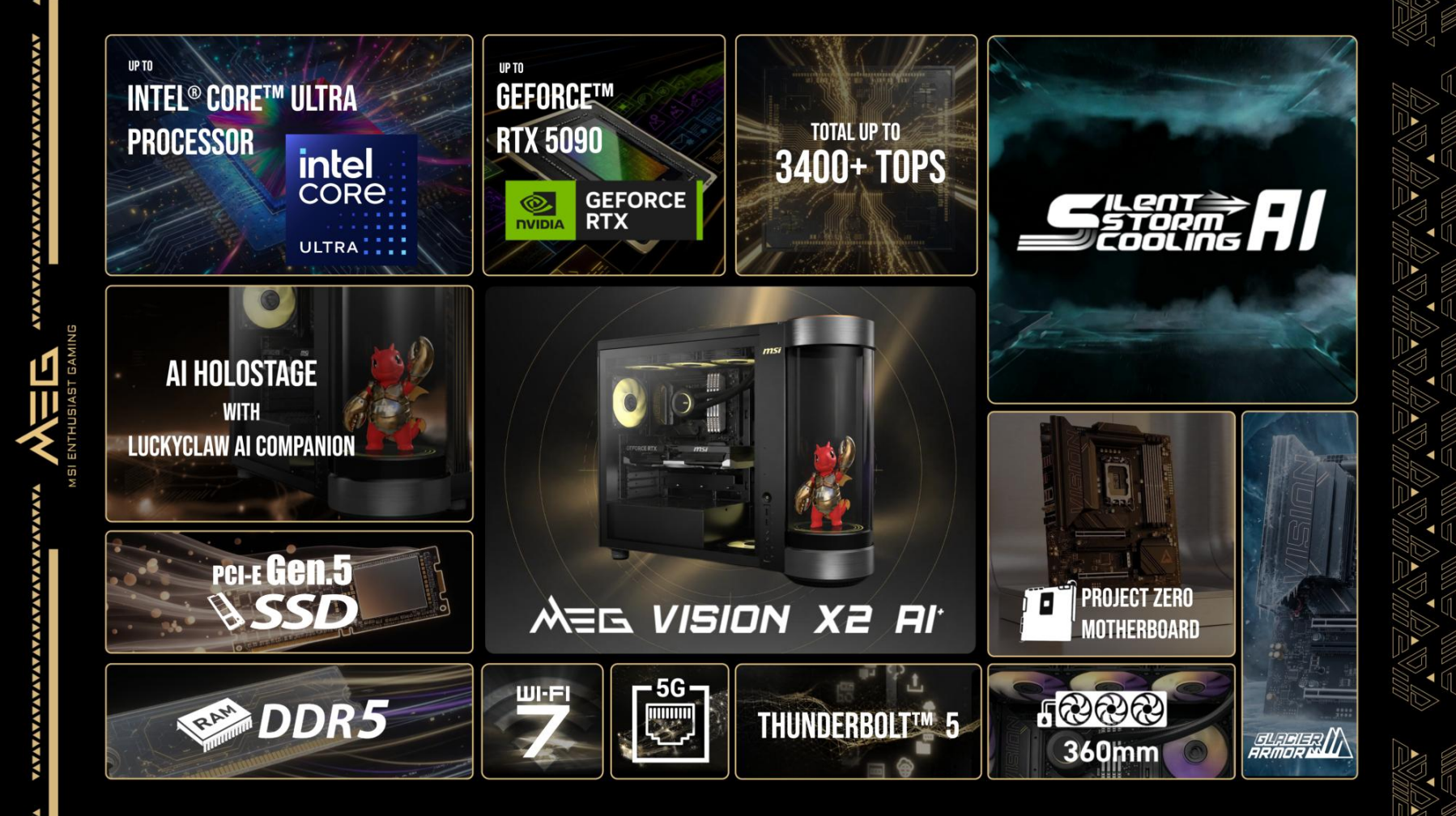 MSI COMPUTEX 2026: AI herní stolní počítače, QD-OLED monitory a AI počítače PRO MAX Edge