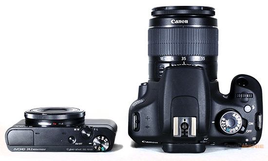 DSLR vs kompakt: Canon EOS 1200D s 18-55mm, Sony RX100