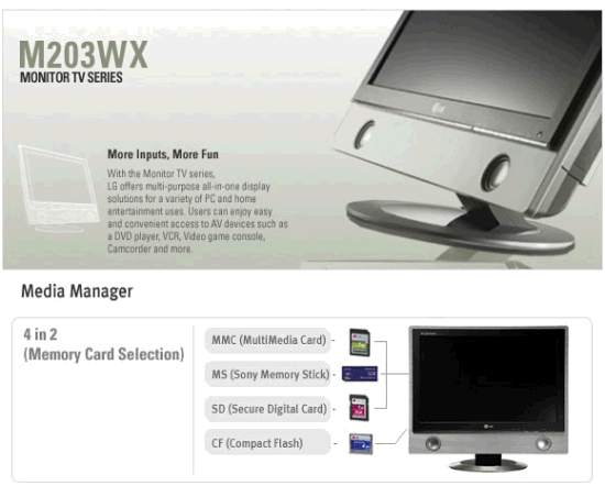 LCD panel LG M203WX určený digitálním fotografům