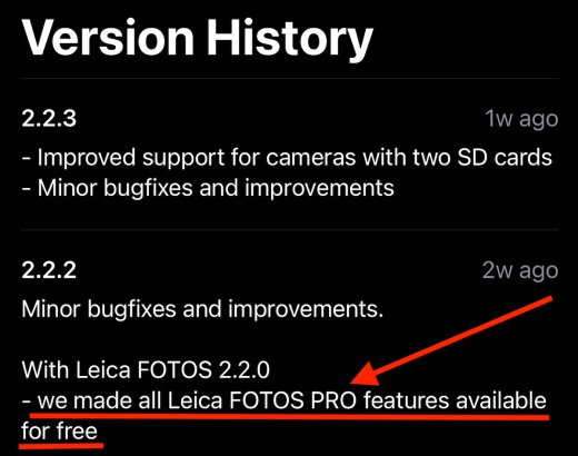 Leica ruší předplatné Pro za $70 ročně v mobilní aplikaci FOTOS 