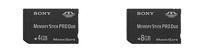4 GB a 8 GB Memory Stick PRO Duo v roce 2006