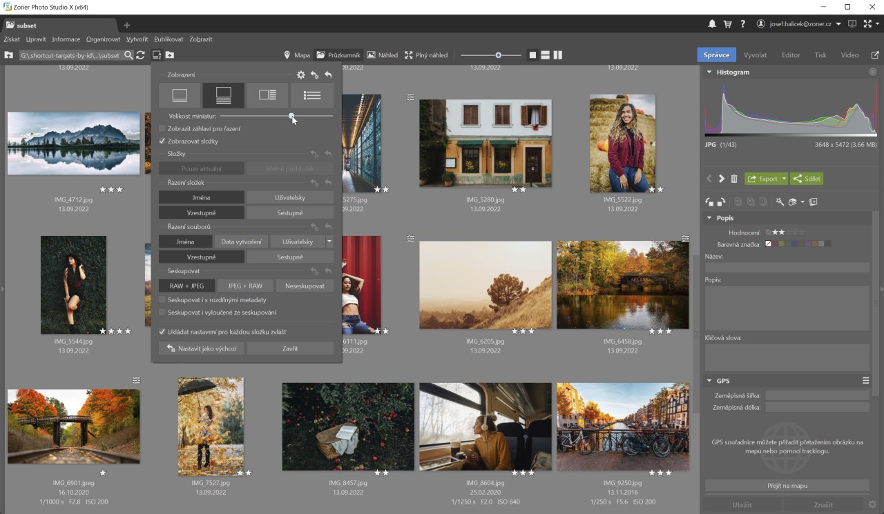 Zoner Photo Studio X přináší nativní RAWy, metadatové tokeny i lepší UI