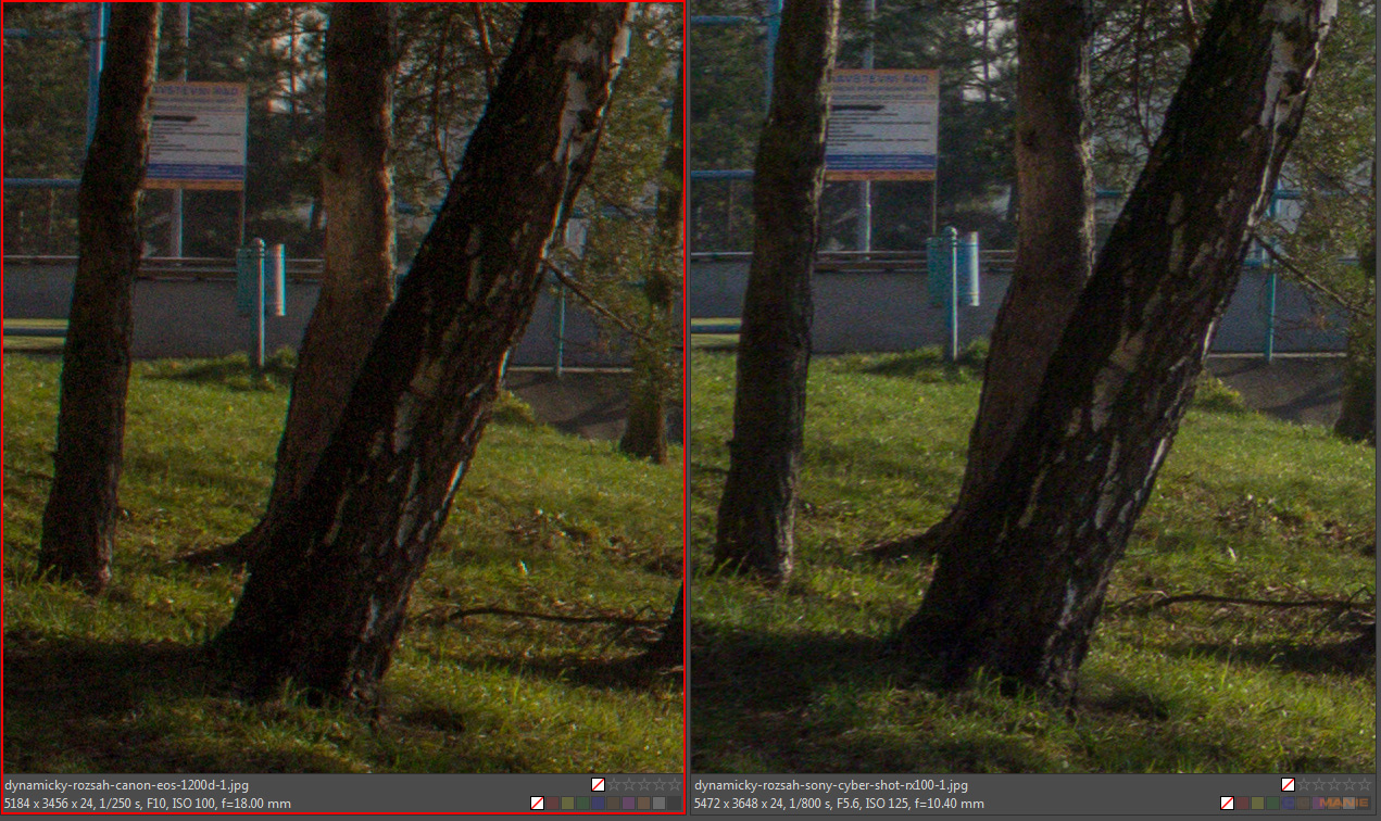 DSLR vs kompakt: Canon EOS 1200D s 18-55mm, Sony RX100