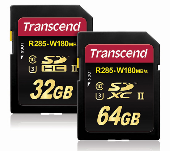 Transcend uvedl SDHC a SDXC UHS-II paměťové karty s rychlostí 285 MB/s