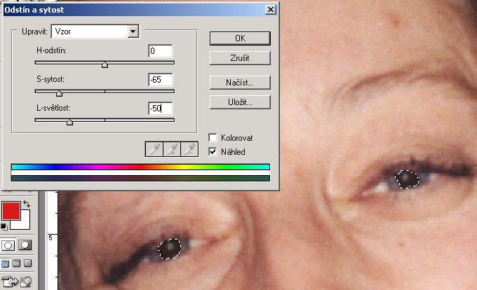 Odstranění červených očí