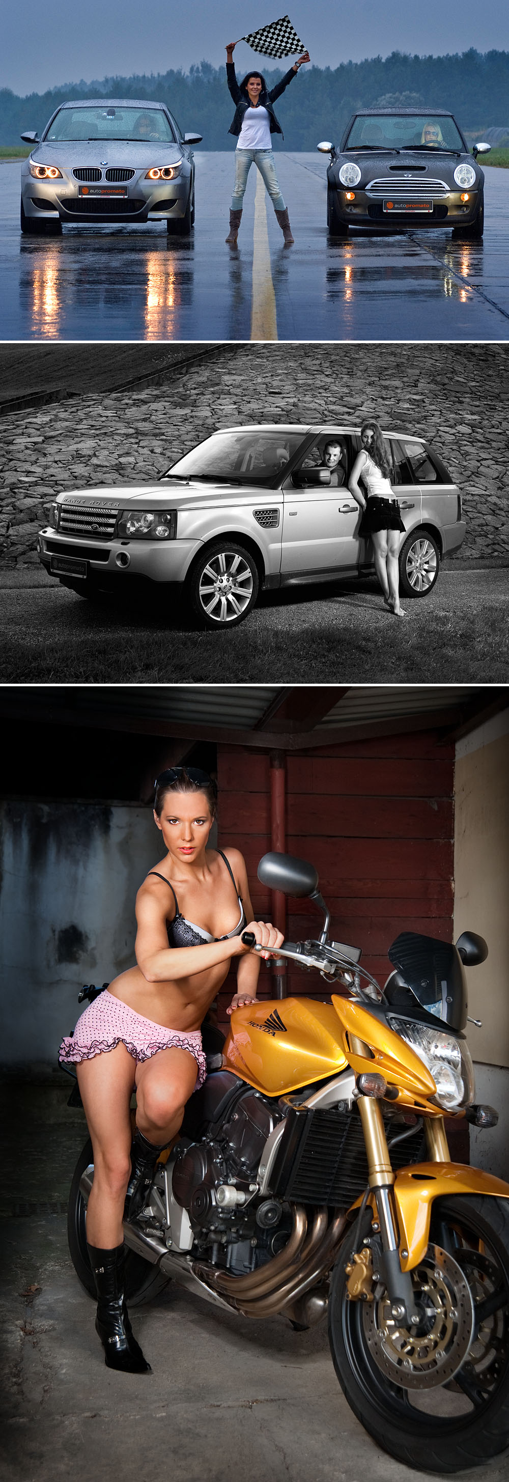 Foto okolo kol 17: Holky a mašiny, kola coby rekvizita