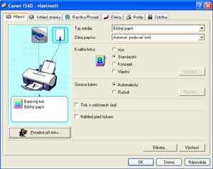 Megatest tiskáren: Canon i455 a Canon i560
