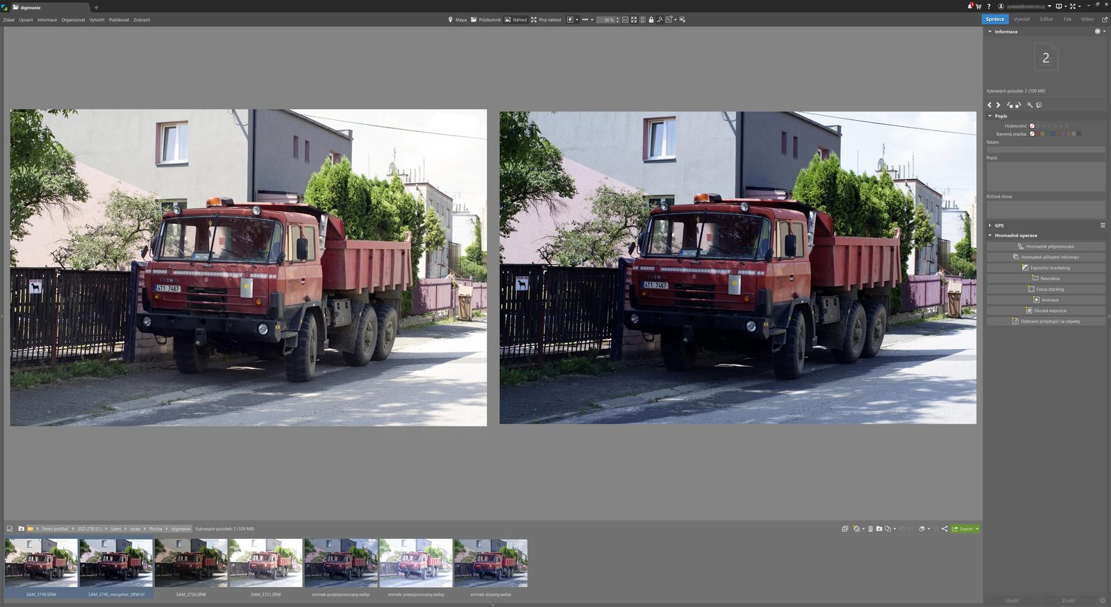 Zoner Studio - Expoziční bracketing