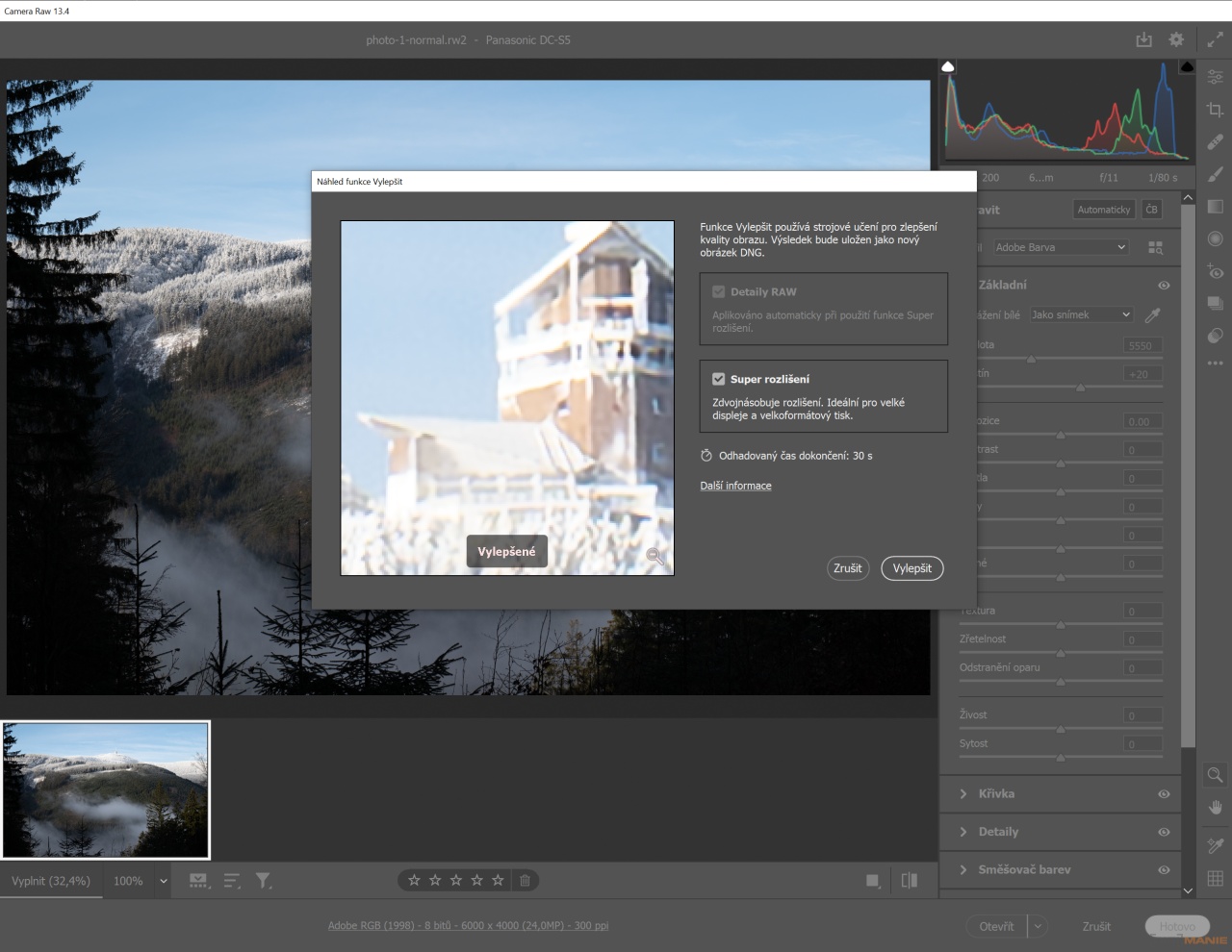 Super Resolution v Camera Raw: umí AI opravdu zvýšit rozlišení?